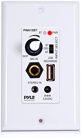Bluetooth приемник Pyle за монтиране на стена | вграден приемник за управление на аудиосигналом с вграден усилвател