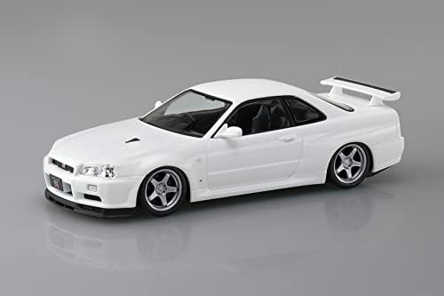 Комплект модели Aoshima Nissan Skyline R34 GTR Custom Wheel (White Pearl) в мащаб 1:32