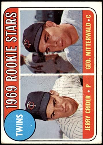 1969 Topps 491 Начинаещи YN Близнаци Джордж Миттервальд / Джери Крайдер Миннесотские близнаци (Бейзболна картичка)