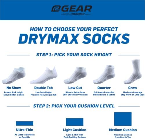Мъжки и Дамски чорапи за бягане R-Gear Drymax Crew | Дишащи, с контрол на влажност и защита от образуване на блистеров | 3 опаковка