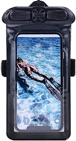 Калъф за телефон Vaxson черно, съвместим с водоустойчив калъф FOXWELL F1000B Dry Bag [без защитно фолио за екрана]