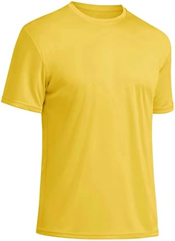 BIYLACLESEN/ Мъжки Солнцезащитная Тениска с къс ръкав UPF 50 +, Дишащи бързо съхнещи тениски за изказвания, Спортен топ за Бягане
