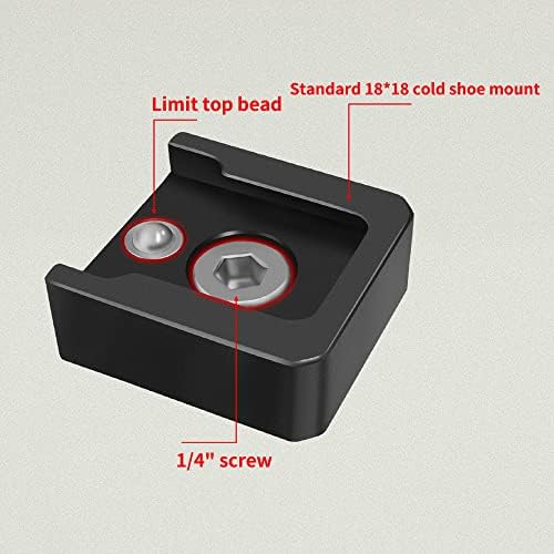 Goliton CNC Алуминий Многофункционално закопчаване за студено башмака с винт 1/4 за камери с микрофони, монитори и т.н.