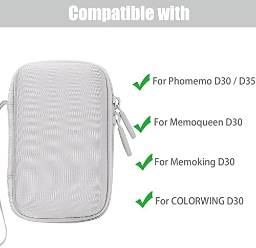Твърд калъф за съхранение на Aenllosi, който е съвместим с wi-fi мини принтер за етикети Phomemo D30 Bluetooth.（Единственият