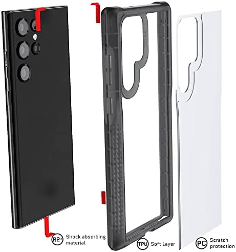 Калъф за телефон Ghostek COVERT Clear Samsung Galaxy S22 Ultra 5G с достъп до стилусу S-Pen Поддържа безжична зареждане Амортизационен Защитни капаци, предназначени за Samsung S22 Ultra 2022 (6,8 инч?
