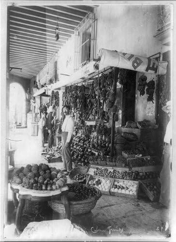 Исторически находки Снимка: плодове пазар,Кубински плодове, Мъж, Борбата с продукти, Куба,1895-1920