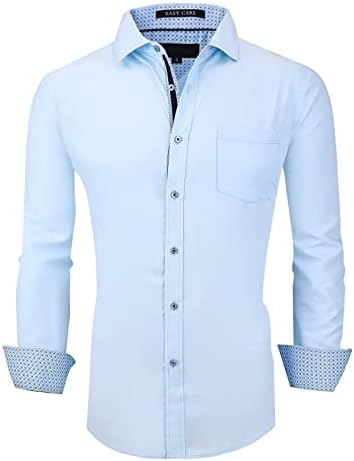 Мъжки ризи ENSO ELARDER С дълъг ръкав, Стрейчевые, Без Бръчки, Официални Ризи, Бизнес Ежедневни Ризи с копчета