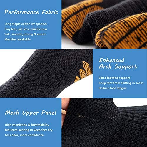спортни чорапи u&i Men ' s Performance Cushion от памук с дълбоко деколте на глезените (6 опаковки /12 опаковки)