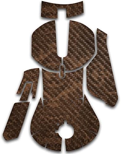 Калъф MightySkins от въглеродни влакна, който е съвместим с игри на мишката SteelSeries Съперник 5 - Кафяв Лен