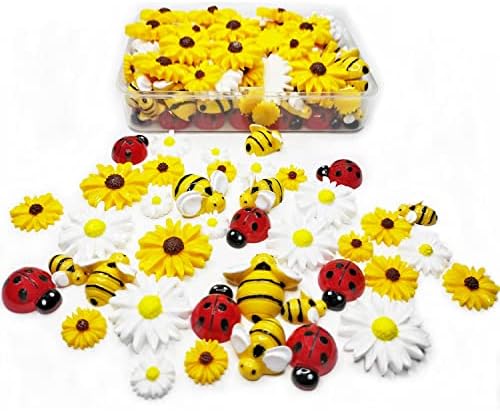 glacely 100 бр Малки ladybugs от смола Пчелата, В това число 50 бр Декорации от Смола Пчелата 50 Бр Декорации