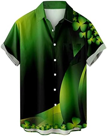 Мъжки Ирландски Потник, Риза На Деня на Св. Патрик, Ежедневни Хавайски Ризи с Копчета и Къс ръкав, Ризи С Принтом