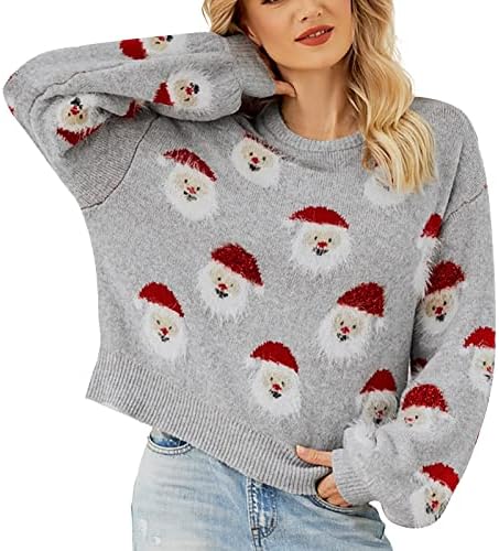 Дамски Пуловери, Пуловер, Обикновен Модел, във Формата на Главата на Дядо Коледа, е Мек през Цялата Силует,