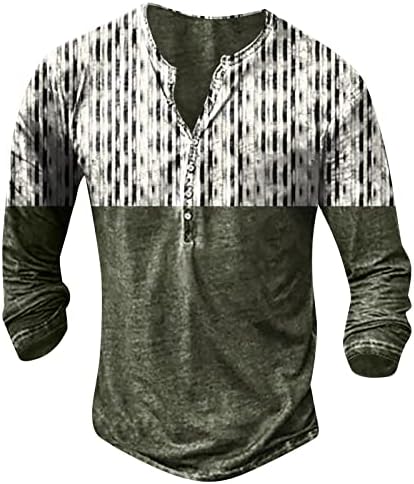 Мъжки Моден Случайни Пуловер, Потник, Свободна Тениска с 3D Цифрово Принтом, С Дълъг Ръкав и V-образно деколте,
