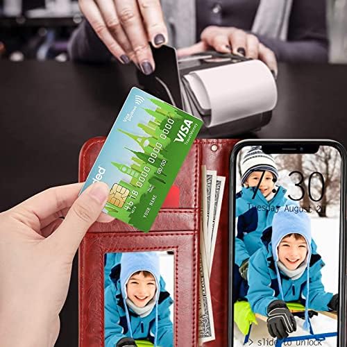 Чанта-портфейл ZIYE за iPhone 14 Plus, калъф с Държач за карти, Леопардовый Дизайн с Каишка, Поставка от Изкуствена