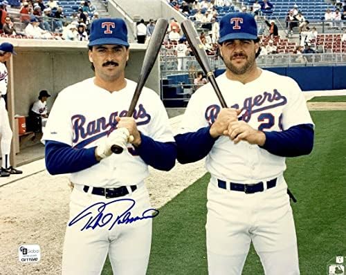 Рафаел Палмейро Подписа Бейзболен снимка 8x10 Тексас Рейнджърс - Снимки на MLB с автограф