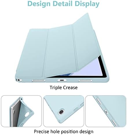 Калъф CASZONE за Samsung Galaxy Tab A8 10,5-инчов модел 2022 (SM-X200/X205/X207), Ултра-Лек калъф-поставка от TPU с тройно раскладыванием и автоматична функция за събуждане/сън Синьо