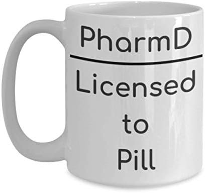 PharmD има лиценз за хапчета - Doctor of Pharmacy - Кафе и Чай по 11 грама и Голяма чаша 15 унции - Фармацевтичен
