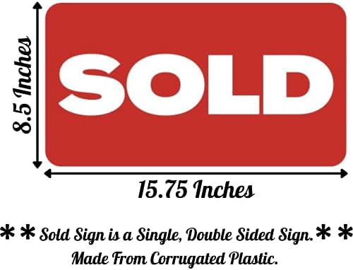 Знак Продадени недвижими имоти | 2 Дизайн на 1 двустранно знака на Продадено | Подпори за снимки в социалните