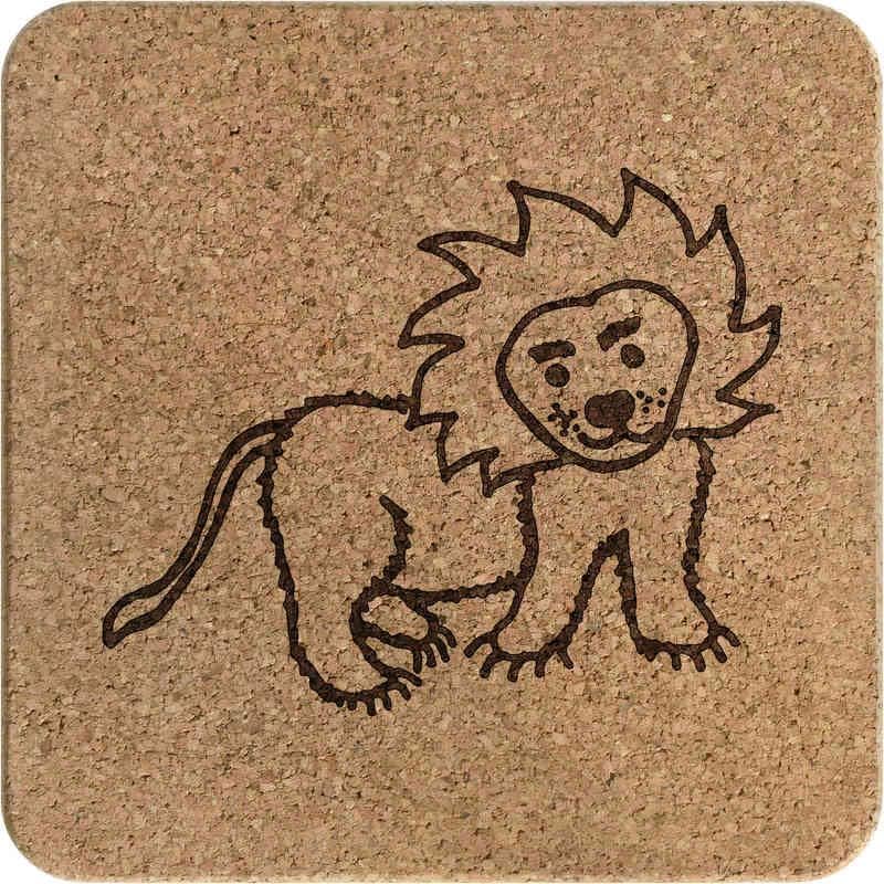 Квадратна Corkboard Поставка Azeeda 'Lion' /Поставка за Саксията (TR00023196)