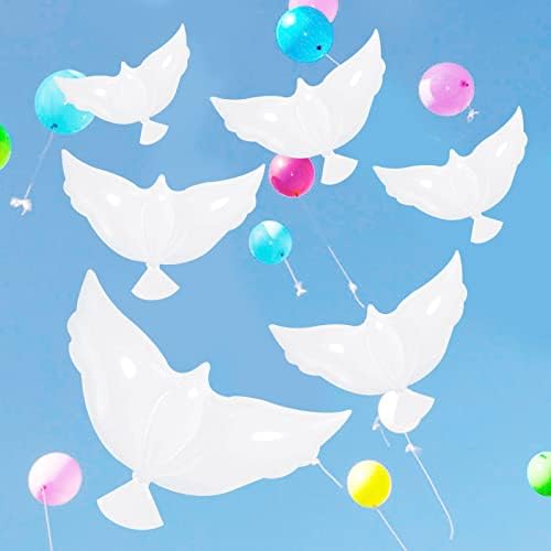 Saihisday 16 бр. Бели Балони с Гълъб на света, Спомен Балони с Гълъб за Освобождаване, Празнични Украси за Рожден