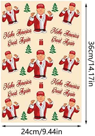 Амбалажна Хартия MUDUH 1БР, Амбалажна Хартия с Забавен Герой Тръмп за Коледното Луксозни кутии, Креативна Коледна