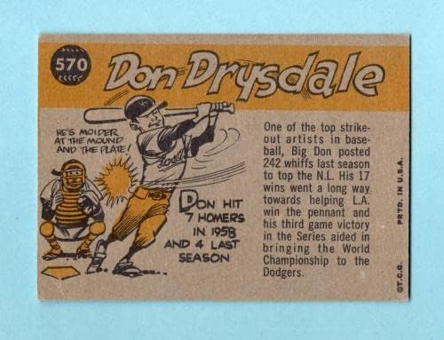 Бейзболна картичка на Дон Драйсдейла Лос Анджелис Доджърс 1960 Topps 570 All-Star Ex+-Ex/Mt ap wrks - Бейзболни