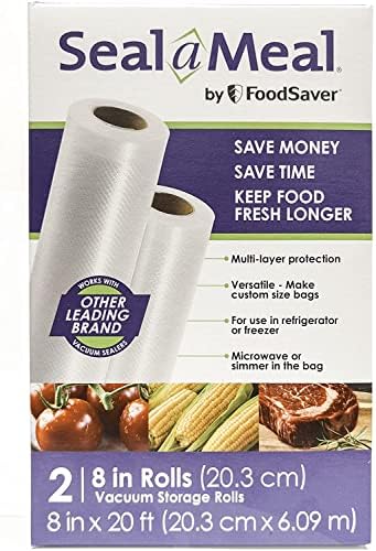 Вакуум ролки за запечатване 8 x 20 за запечатване на храна и FoodSaver, 2 опаковки