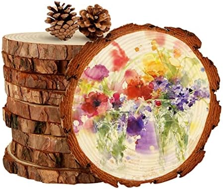 AKOLAFE 10 Опаковки от дървени парчета 6,3-6,7 инча Дървени орнаменти от парчета дърво, за да работи Непълни