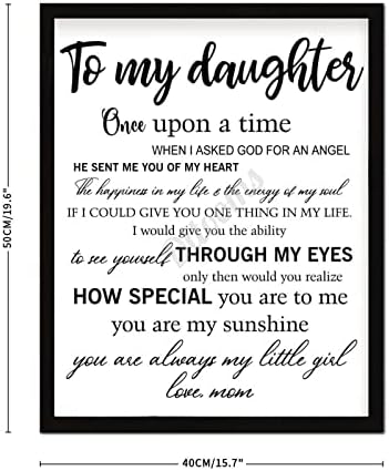 Дървена Табела в рамка, Подаръци за дъщеря, монтиран на стената Арт Декор за Дъщеря ми, Дъщеря Ми от мама и