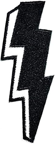 Набор от редки белите Дробове band-спин 2 бр. Черна Светкавица Светкавица Карикатура на Бродирани Шият Нашивку