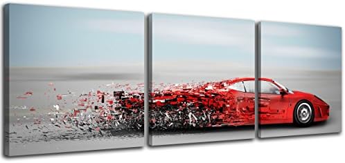 NAN Wind Абстрактен Плакат с червена високоскоростна машина, Стенно Изкуство, Спортен автомобил, Печат върху