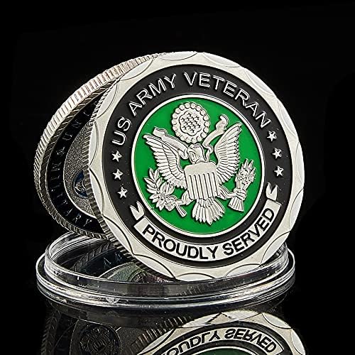 Монета Pudthin Challenge с Флага на САЩ, Монета на Ветеран от армията, Горд от Факта, че Ние сме Изпълнили Това,