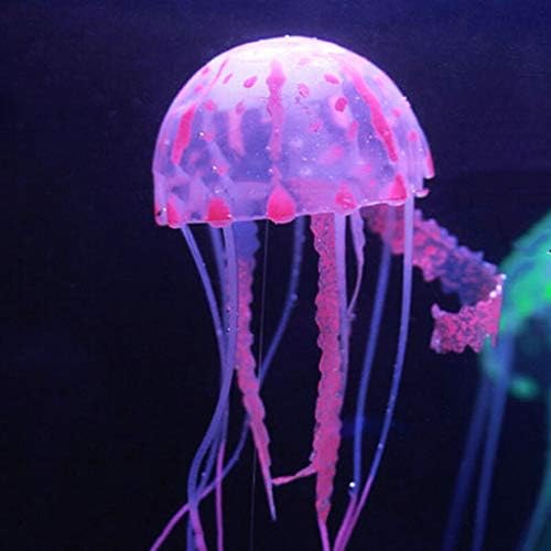Малко силикон изкуствено бижу във формата на фалшив медуза за аквариумного аквариум, блясък ефект при актиническом