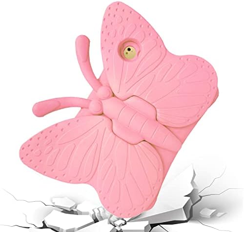 Калъф за iPad за деца, Feitenn 3D Мультяшная Пеперуда Нетоксичен EVA Лек Детски устойчив на удари калъф с поставка