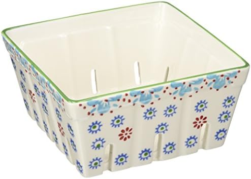 Квадратна керамична кошница за плодове American Atelier-Многопластова /синя, многопластова