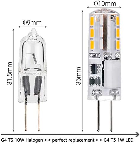 Led лампа JAUHOFOGEI G4 12v, 1w, подменяйки галогенную лампа 10 W, JC Type T3 за осветление под тялото, за Озеленяване,
