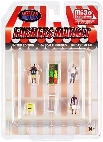 Американски фермер пазар Диорами, комплект от 6 предмети, изработени ръчно (3 фигурки и 3 аксесоар) Ltd Пусна