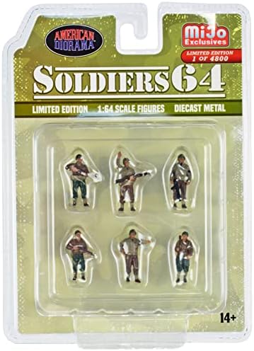 Американските войници-диорами 64 , Набор от военни фигури, подадени под налягане от 6 теми, Ограничен тираж