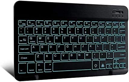 Клавиатура BoxWave за BLU M8L (Клавиатура от BoxWave) - Клавиатура SlimKeys Bluetooth - с подсветка, Преносима клавиатура с удобен подсветка за BLU M8L - Черно jet black