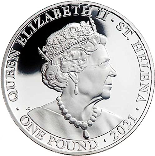 2021 DE Queen Добродетели PowerCoin Истината Покрита 1 Унцией Сребърна Монета От 1 Лира на Света Елена 2021