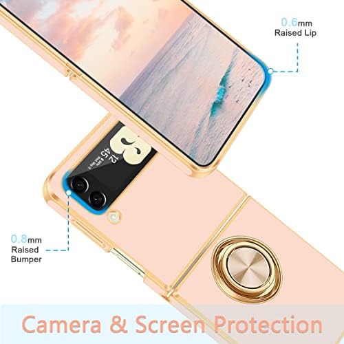 Калъф Fingic за Samsung Galaxy Z Flip 3, Калъф Galaxy Z Flip 3 5G Cas с Кольцевым притежател на 360 °, Калъф