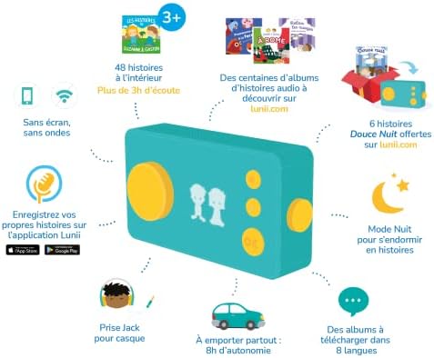 lunii - Ma Fabrique Histoires à - Децата да създават свои собствени Аудиоистории - Образователна играчка без