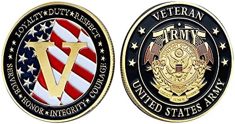 2 елемента Ветерани от Армията на Сащ за Военно Предизвикателство Колекция от Монети Армейски Подарък Икона