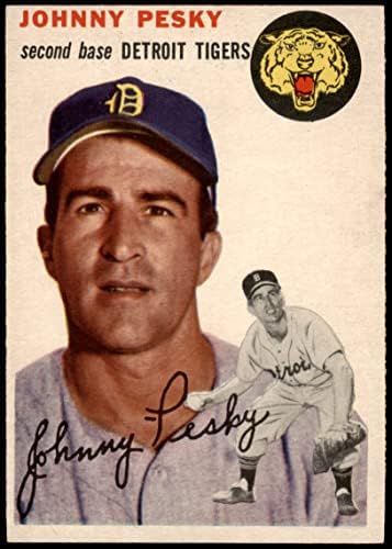 1954 Topps 63 Джони Пясъци Детройт Тайгърс (Бейзболна картичка) EX/MT Тайгърс