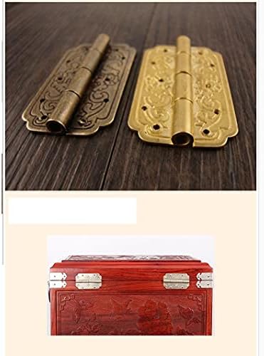 WYBFZTT-188 2 бр Златни Панти Железни Декоративни Реколта Дървени Бижута за Подарък Кутия за Вино Калъф Мебелни Аксесоари (Цвят: златен)