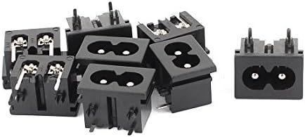 Aexit IEC320 C8 Аудио и Видео Аксесоари, Мъжки Жак Адаптер Черен AC 250V 2.5 A Конектори и Адаптери 8 бр.