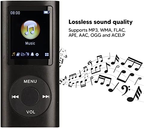 MP3/MP4 player, Преносим музикален плейър със слушалки, 1,8-инчов HD екран, Поддръжка на карти с памет до 64