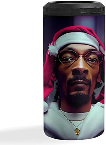 Коледен Мем Snoop Dog Изолиран Охладител за тънки Кутии - Колоритен Охладител За Консерви - Печатни Изолиран