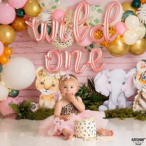 Балон KatchOn от розово злато Wild One - Голям, 16 инча | балони Wild One за декорация на рождения Ден на Wild