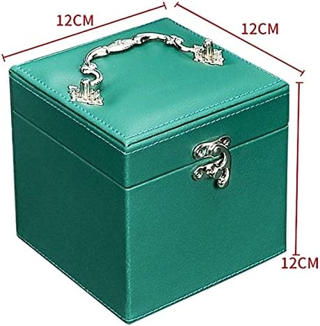 cfslp Трислоен Кутия За Съхранение с Голям Капацитет Кожена Пътна Ковчег за Бижута с Кадифени Дръжки